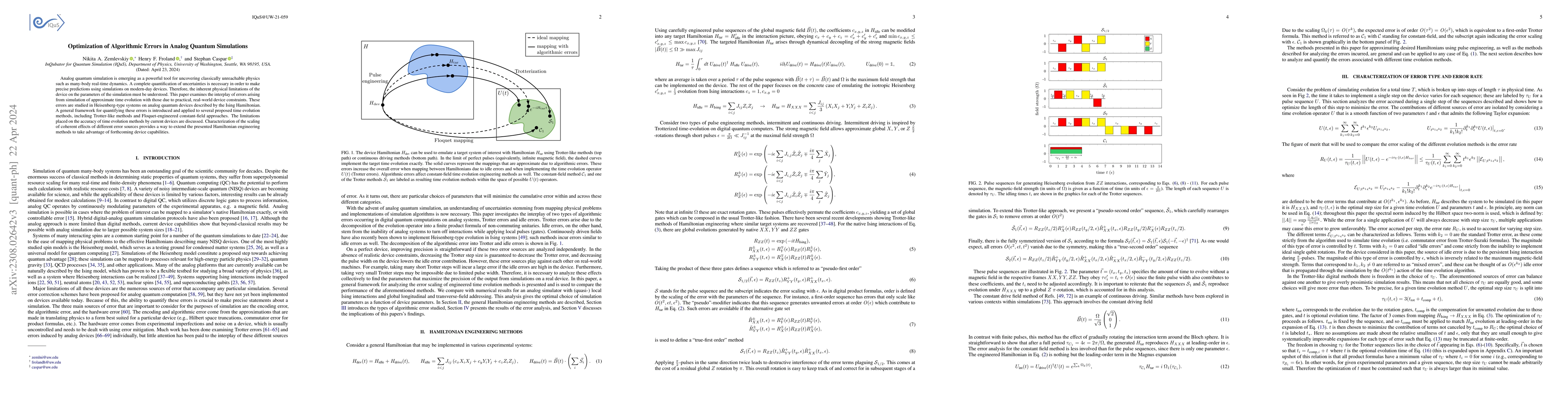 Thumbnail for Optimization of Algorithmic Errors in Analog Quantum Simulations