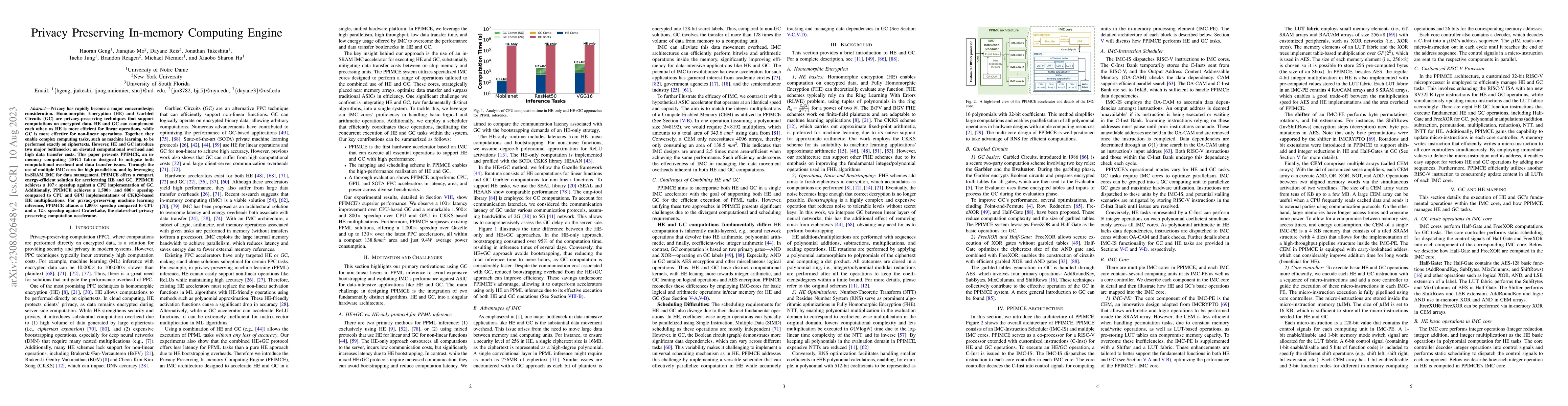Thumbnail for Privacy Preserving In-memory Computing Engine