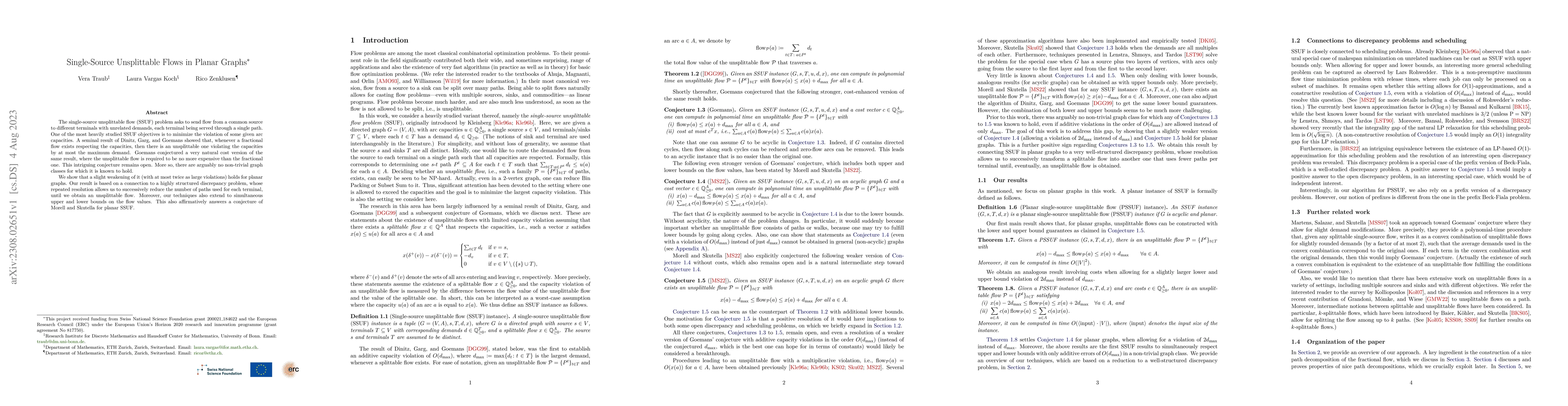 Thumbnail for Single-Source Unsplittable Flows in Planar Graphs