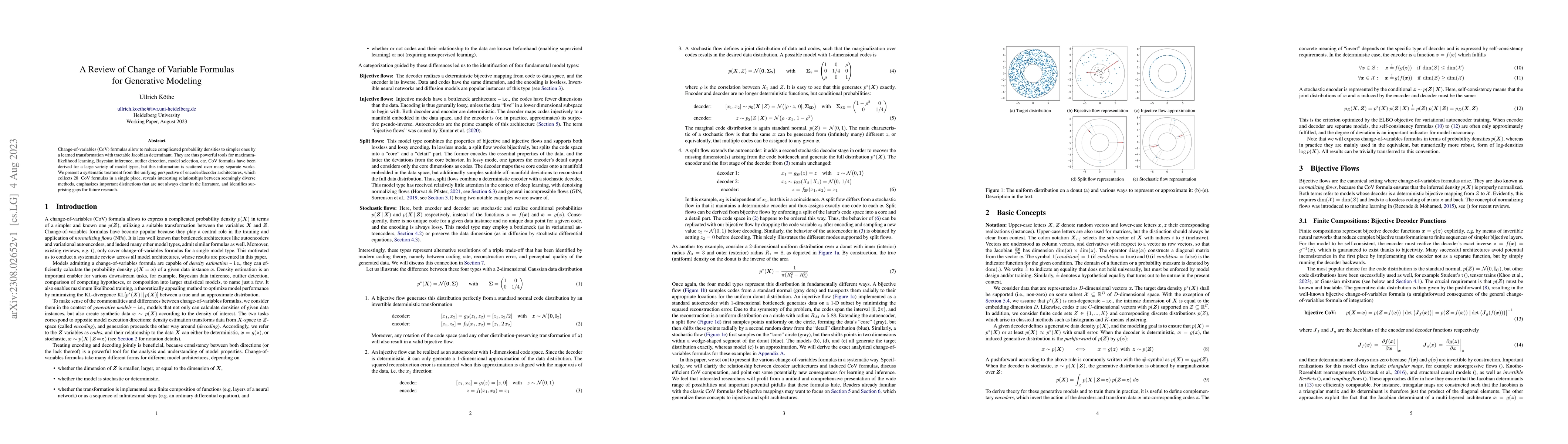 Thumbnail for A Review of Change of Variable Formulas for Generative Modeling