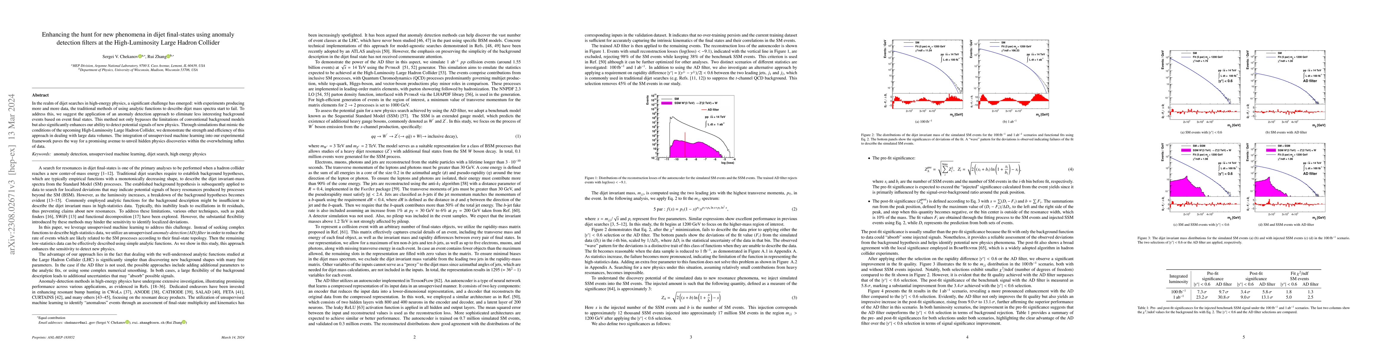 Thumbnail for Enhancing the hunt for new phenomena in dijet final-states using anomaly
  detection filters at the High-Luminosity Large Hadron Collider