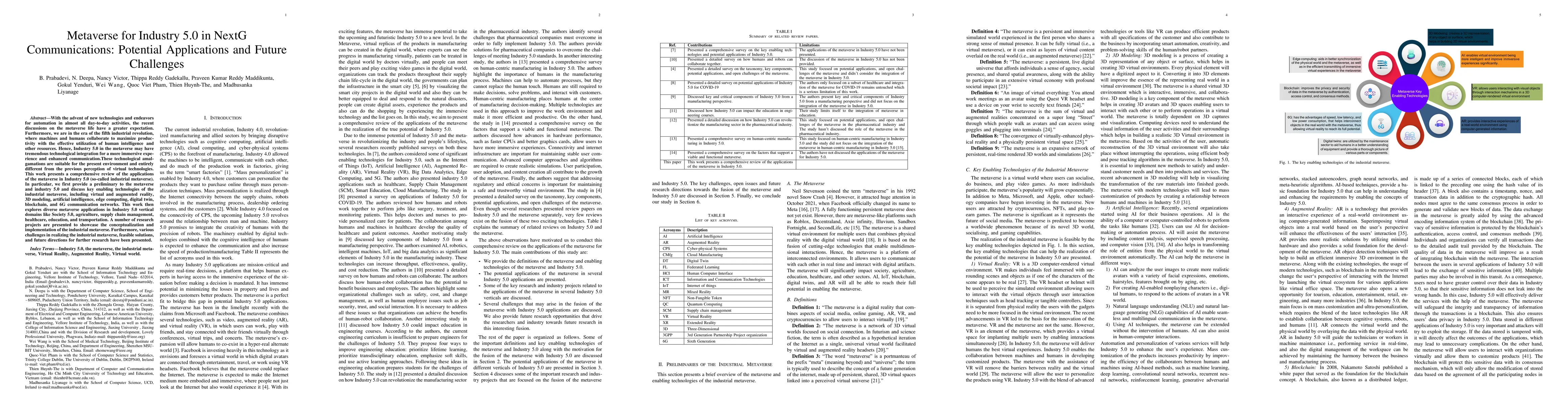 Thumbnail for Metaverse for Industry 5.0 in NextG Communications: Potential
  Applications and Future Challenges