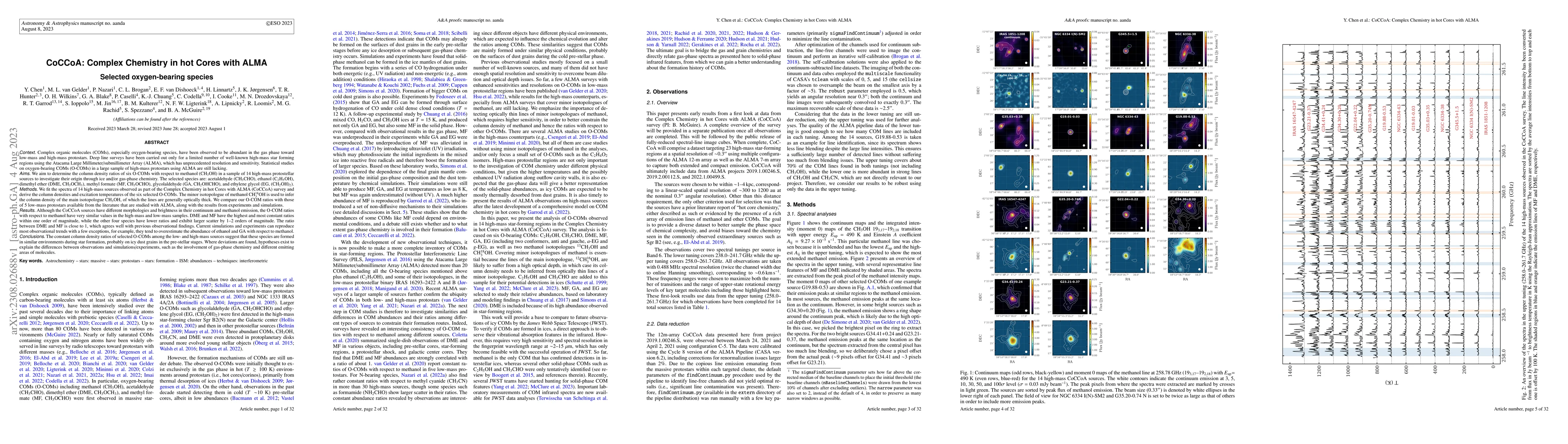Thumbnail for CoCCoA: Complex Chemistry in hot Cores with ALMA. Selected
  oxygen-bearing species