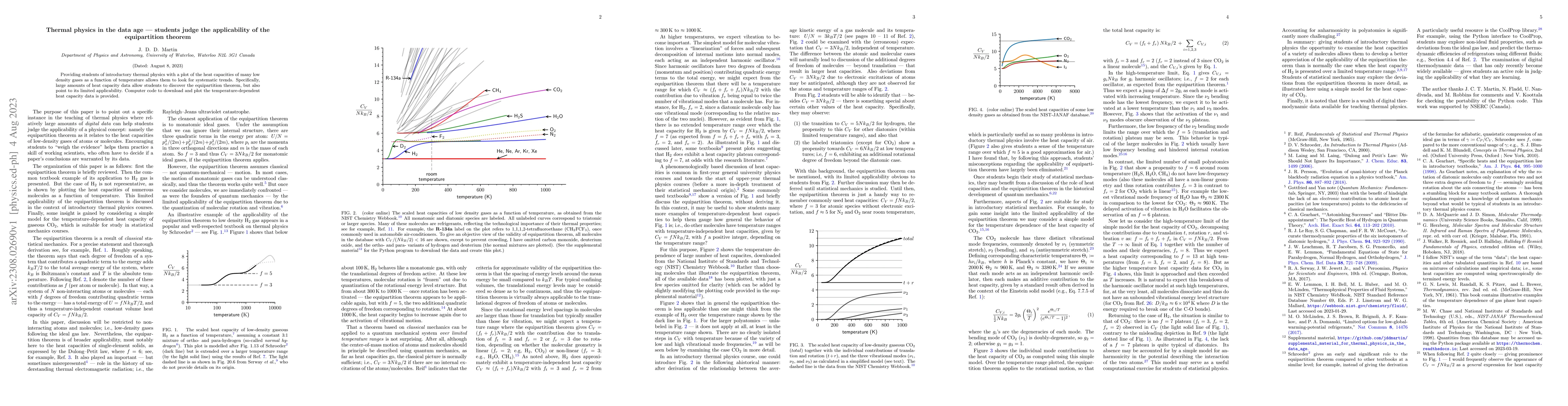 Thumbnail for Thermal physics in the data age -- students judge the applicability of
  the equipartition theorem