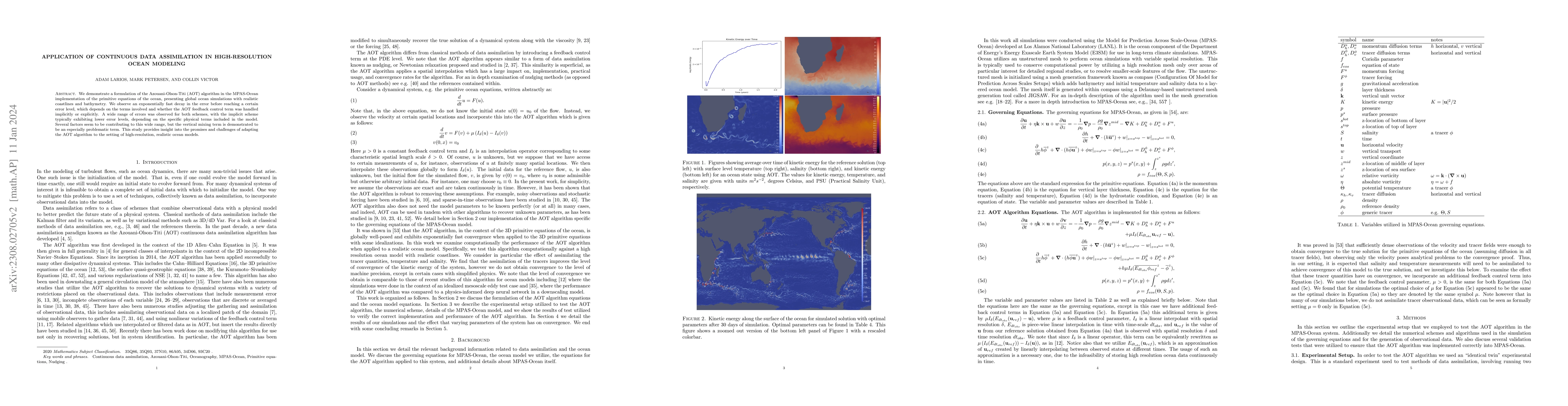 Thumbnail for Application of Continuous Data Assimilation in High-Resolution Ocean
  Modeling