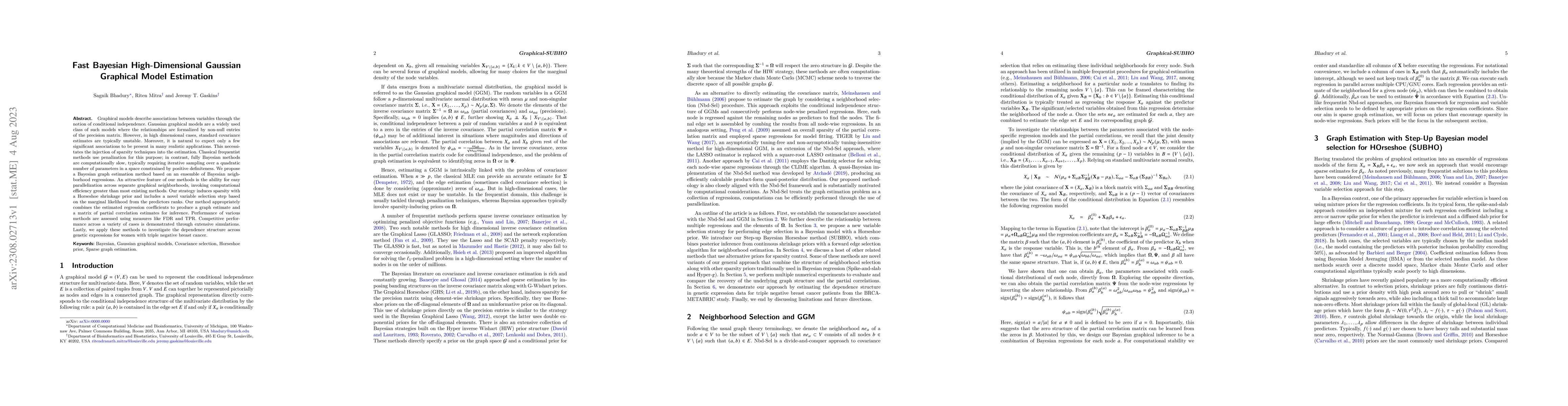 Thumbnail for Fast Bayesian High-Dimensional Gaussian Graphical Model Estimation