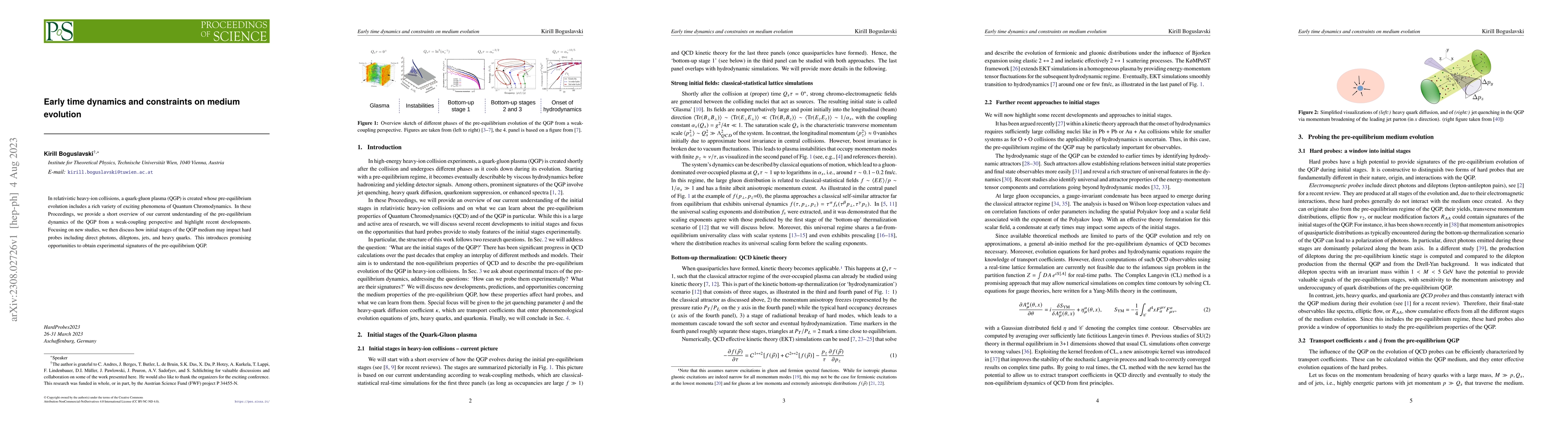 Thumbnail for Early time dynamics and constraints on medium evolution