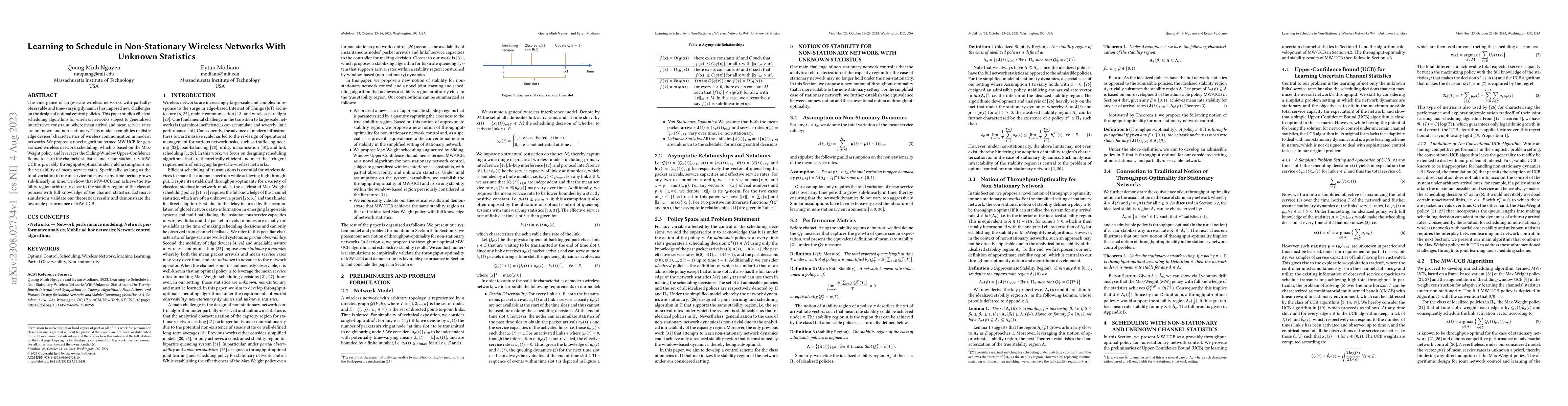 Thumbnail for Learning to Schedule in Non-Stationary Wireless Networks With Unknown
  Statistics