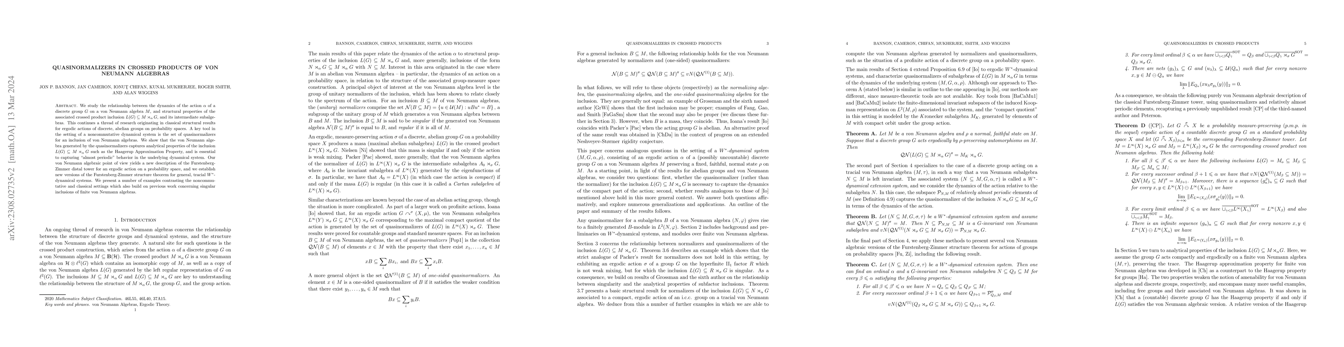 Thumbnail for Quasinormalizers in crossed products of von Neumann algebras