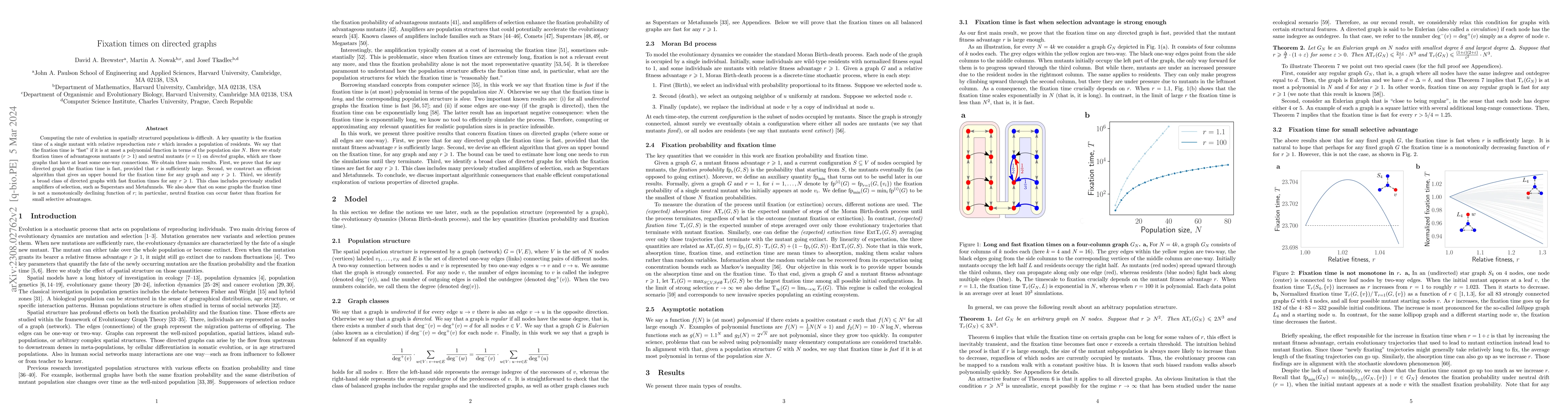 Thumbnail for Fixation times on directed graphs