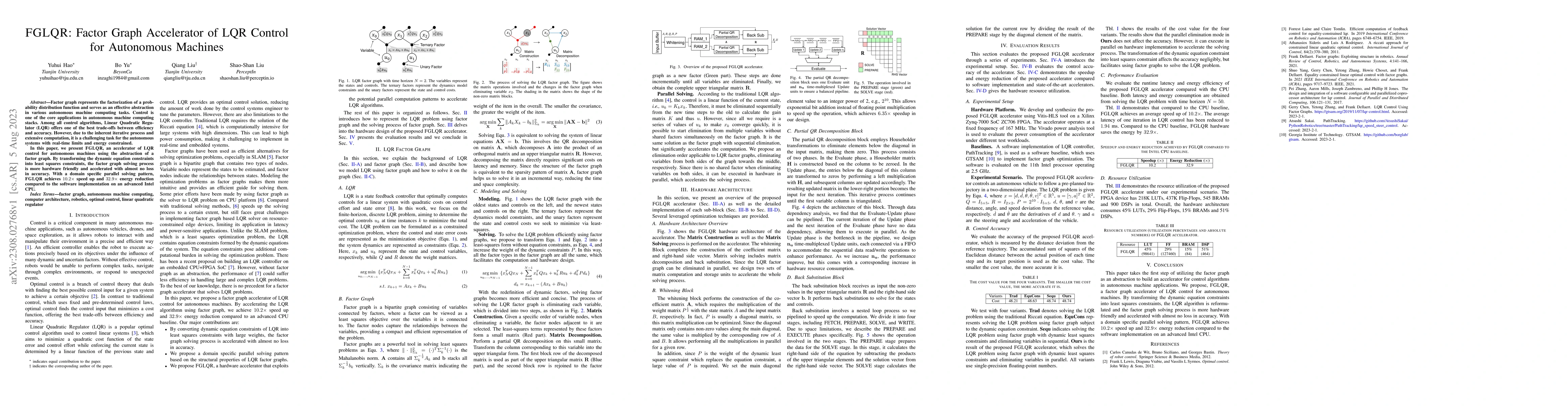Thumbnail for FGLQR: Factor Graph Accelerator of LQR Control for Autonomous Machines