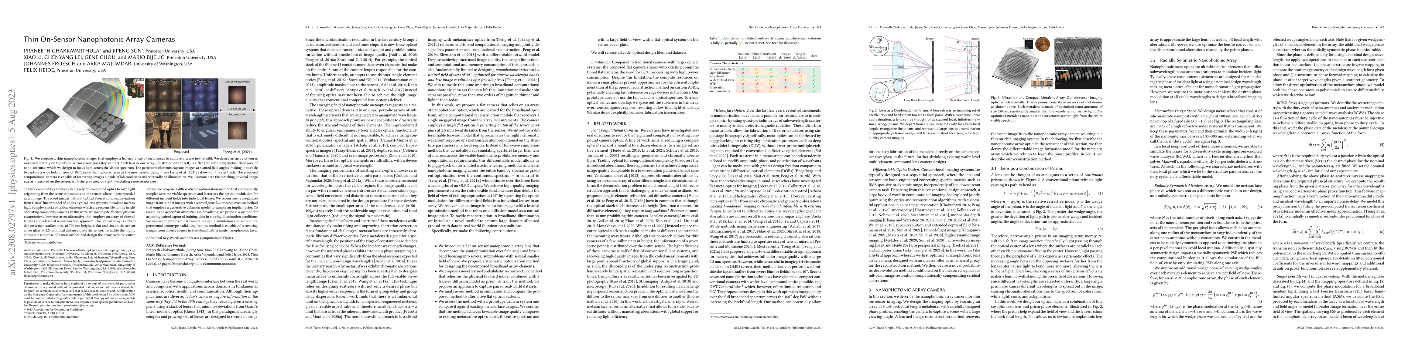 Thumbnail for Thin On-Sensor Nanophotonic Array Cameras