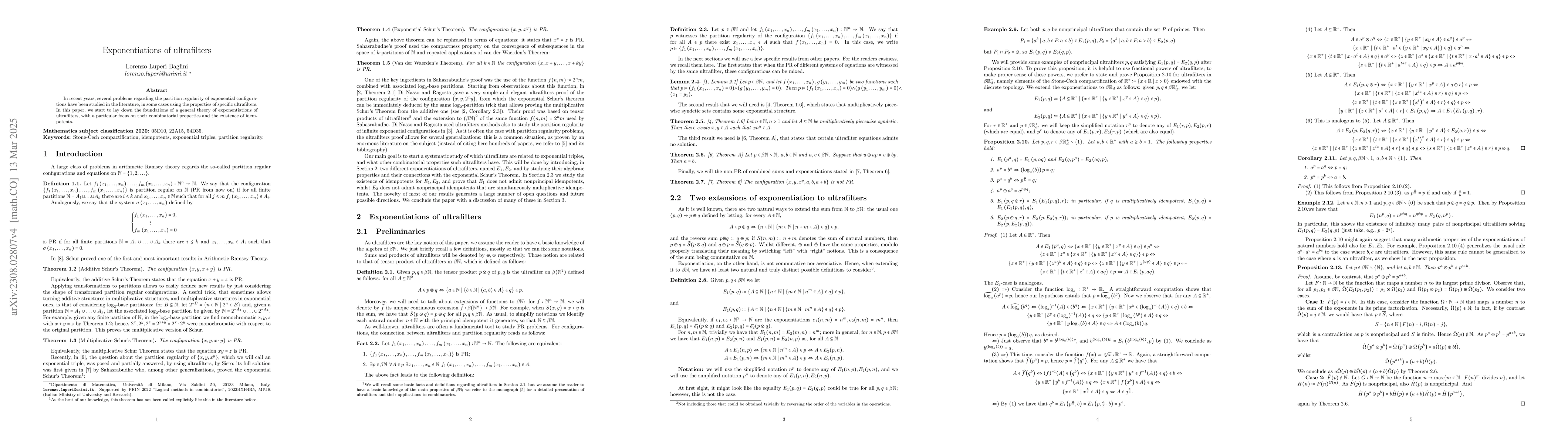 Thumbnail for Exponential ultrafilters and patterns in Ramsey theory