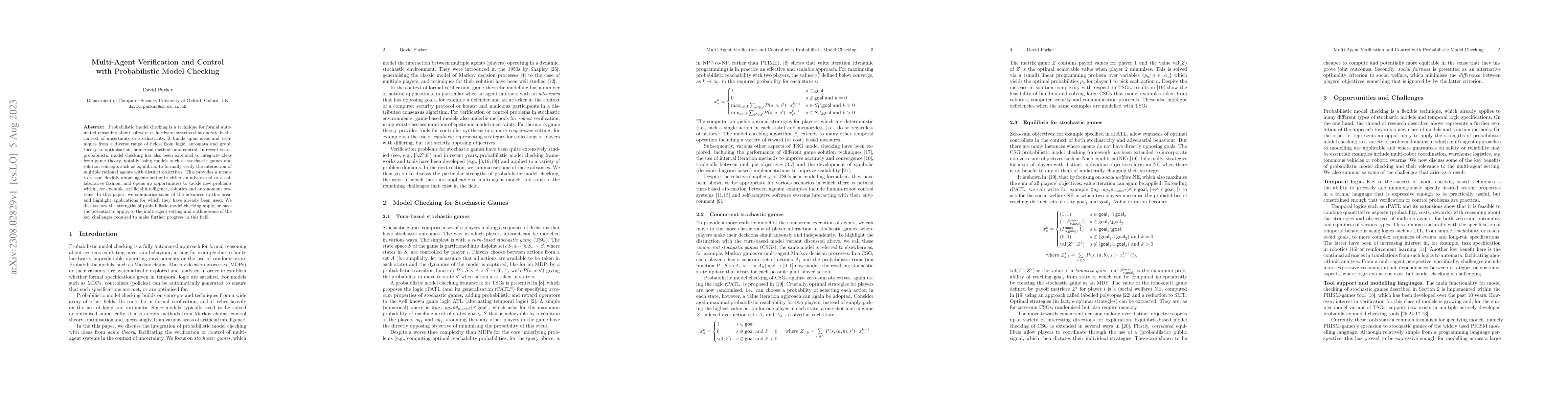 Thumbnail for Multi-Agent Verification and Control with Probabilistic Model Checking