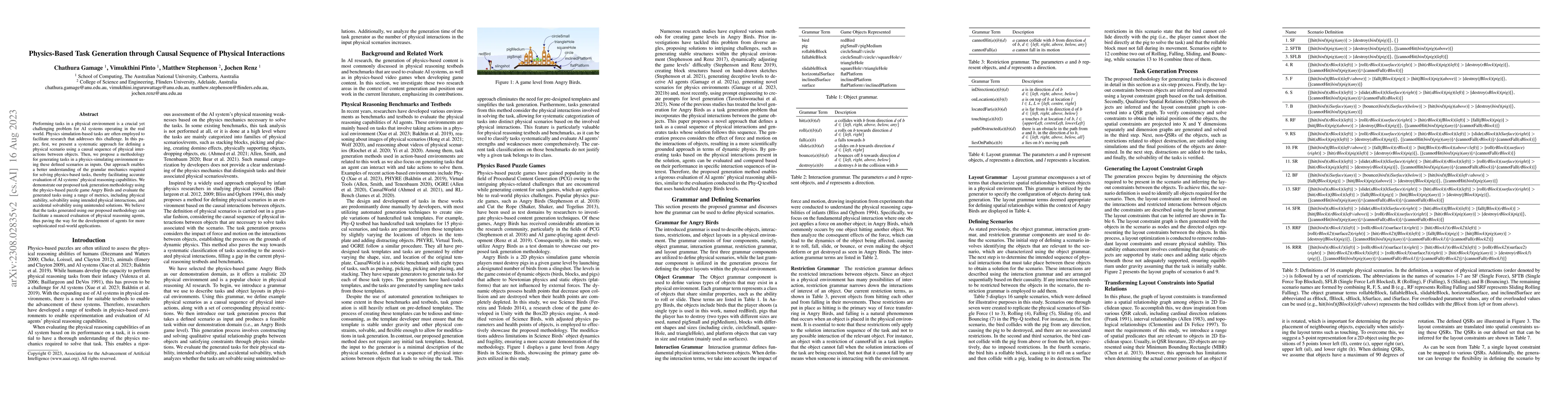 Thumbnail for Physics-Based Task Generation through Causal Sequence of Physical
  Interactions