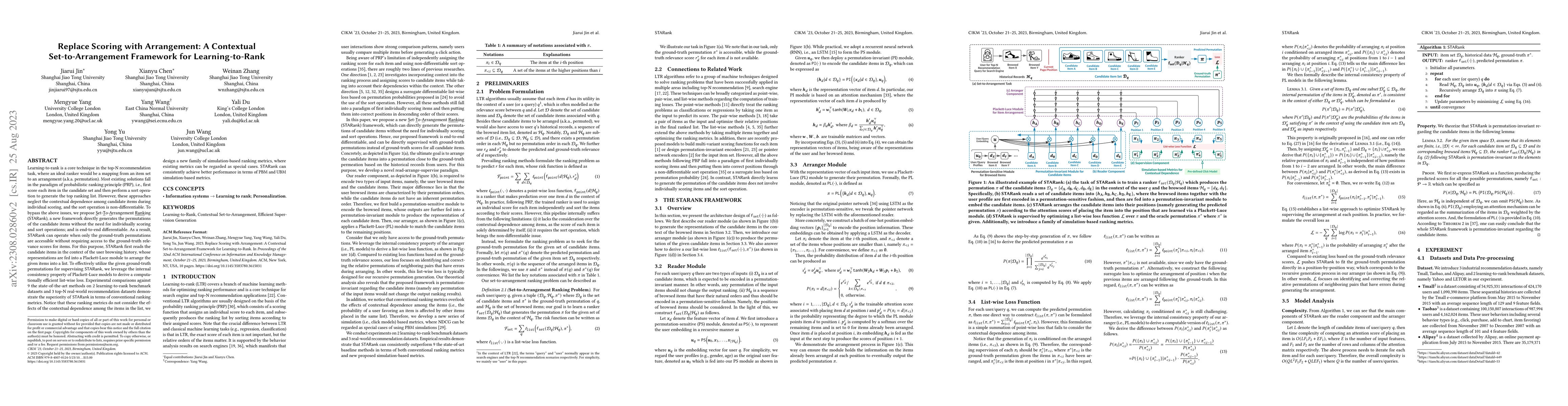 Thumbnail for Replace Scoring with Arrangement: A Contextual Set-to-Arrangement
  Framework for Learning-to-Rank