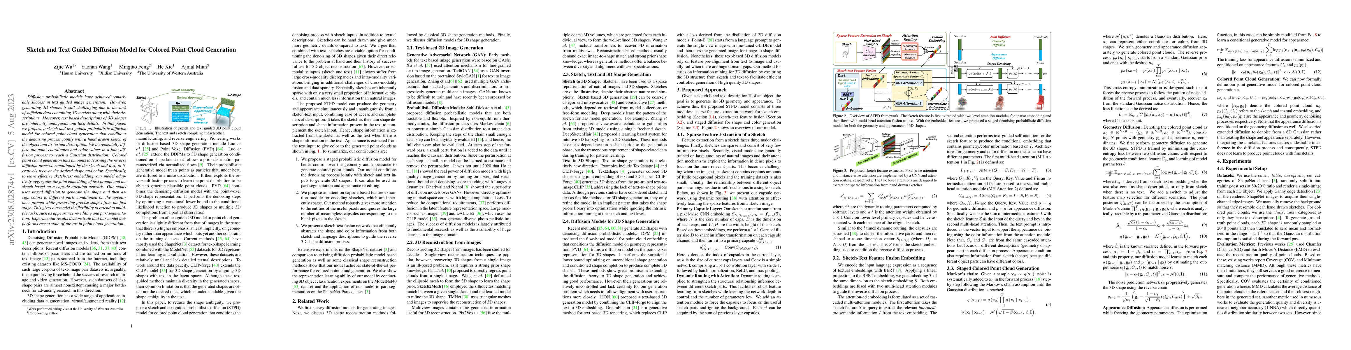 Thumbnail for Sketch and Text Guided Diffusion Model for Colored Point Cloud
  Generation