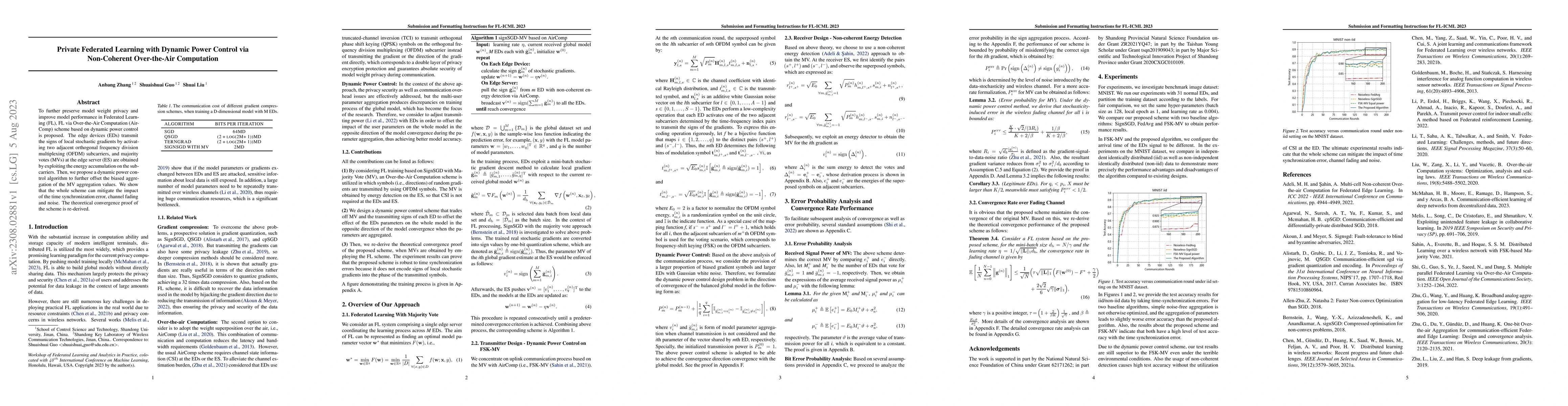 Thumbnail for Private Federated Learning with Dynamic Power Control via Non-Coherent
  Over-the-Air Computation