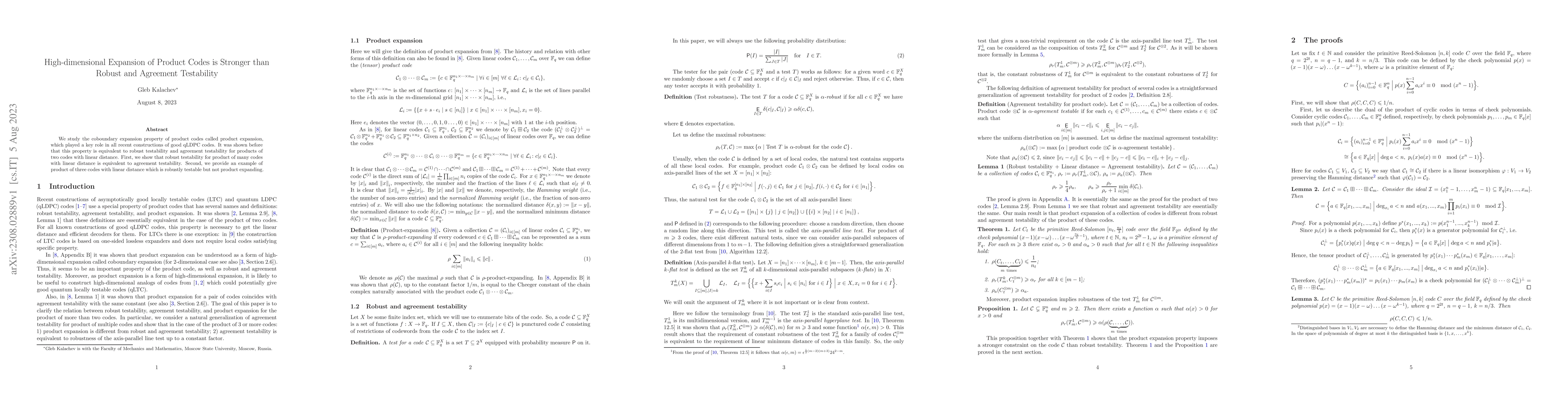 Thumbnail for High-dimensional Expansion of Product Codes is Stronger than Robust and
  Agreement Testability