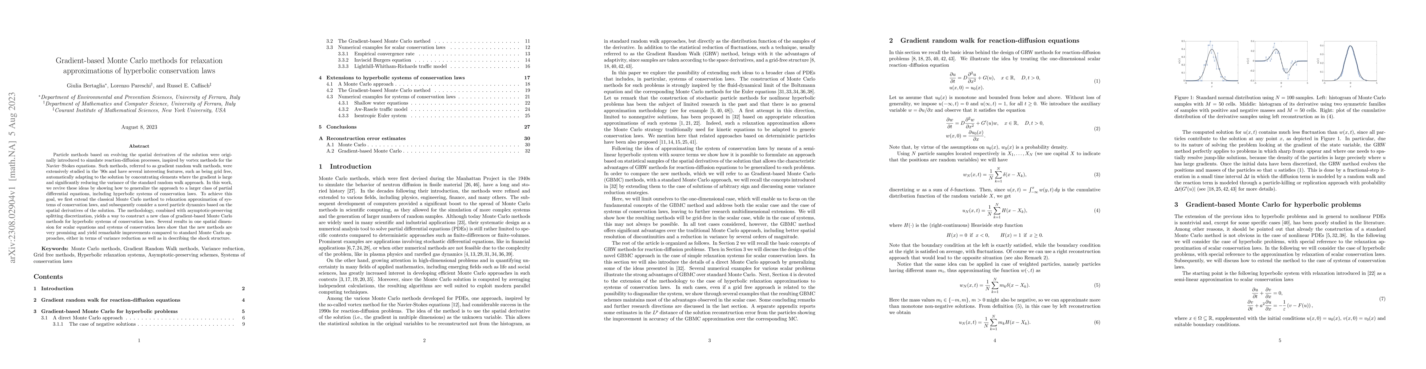 Thumbnail for Gradient-based Monte Carlo methods for relaxation approximations of
  hyperbolic conservation laws