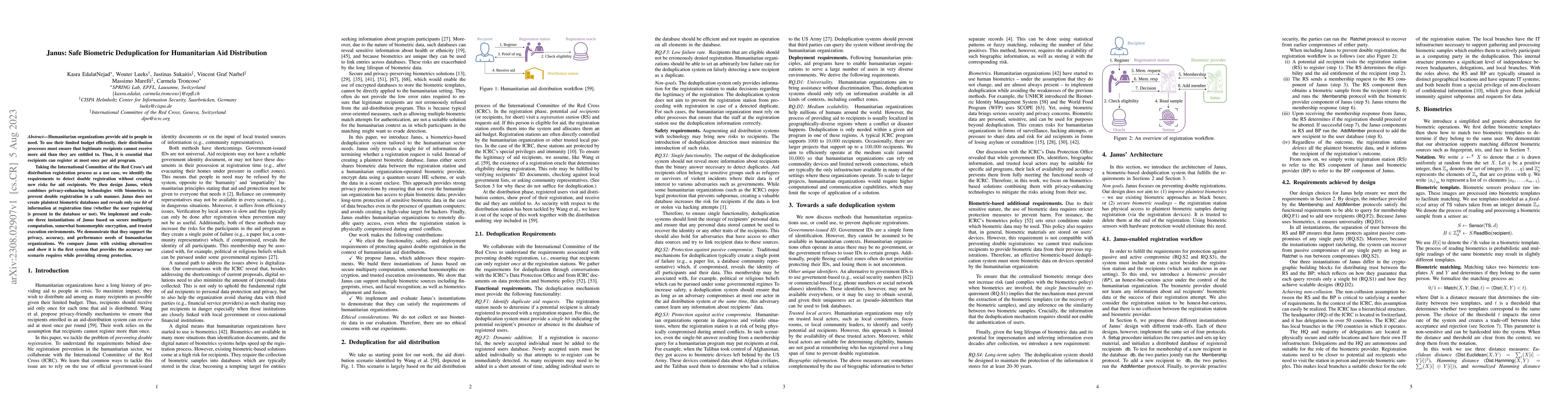 Thumbnail for Janus: Safe Biometric Deduplication for Humanitarian Aid Distribution