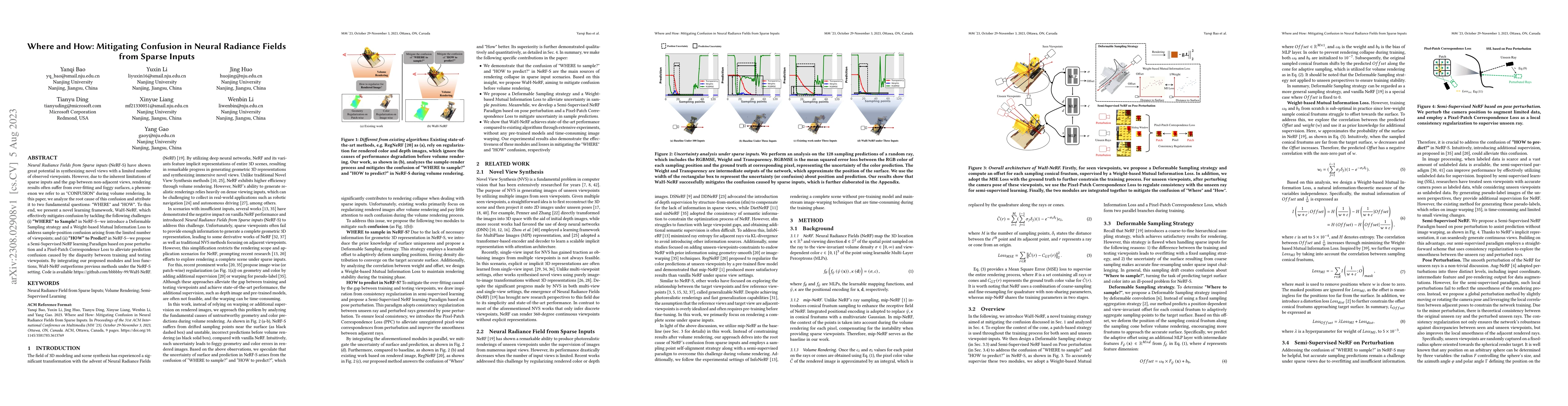 Thumbnail for Where and How: Mitigating Confusion in Neural Radiance Fields from
  Sparse Inputs