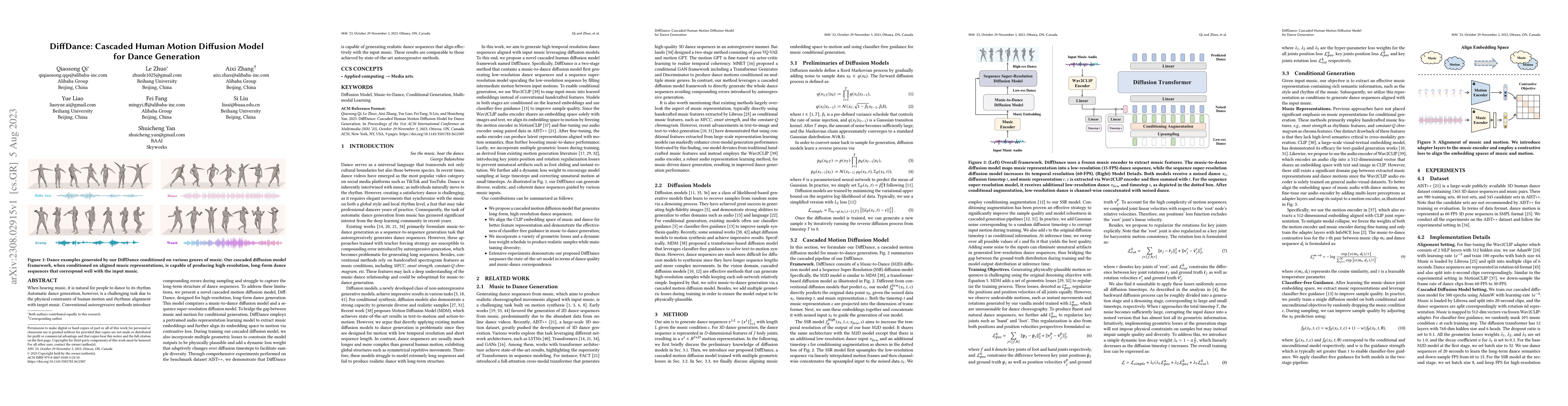 Thumbnail for DiffDance: Cascaded Human Motion Diffusion Model for Dance Generation