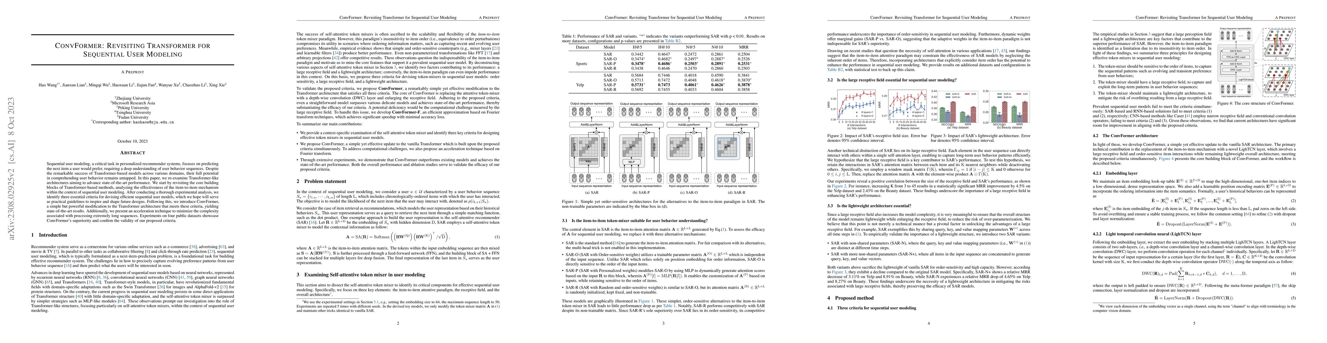 Thumbnail for ConvFormer: Revisiting Transformer for Sequential User Modeling