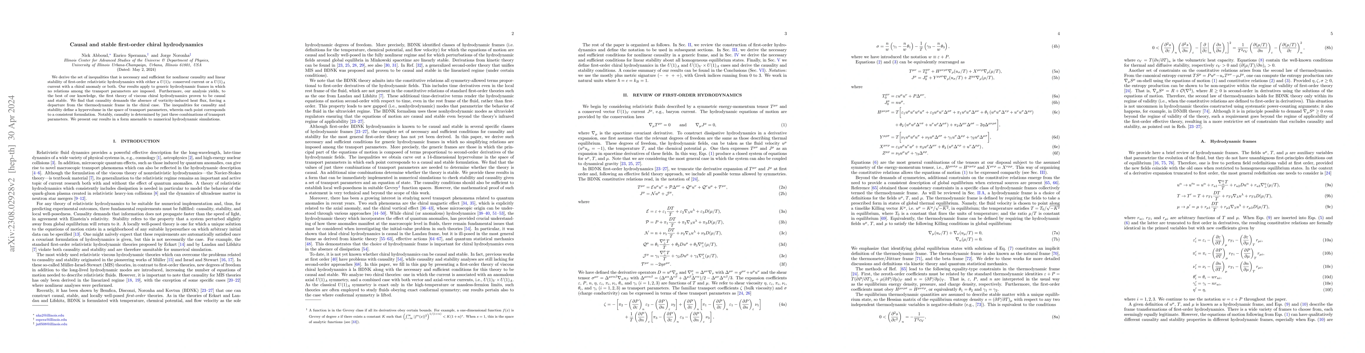 Thumbnail for Causal and stable first-order chiral hydrodynamics