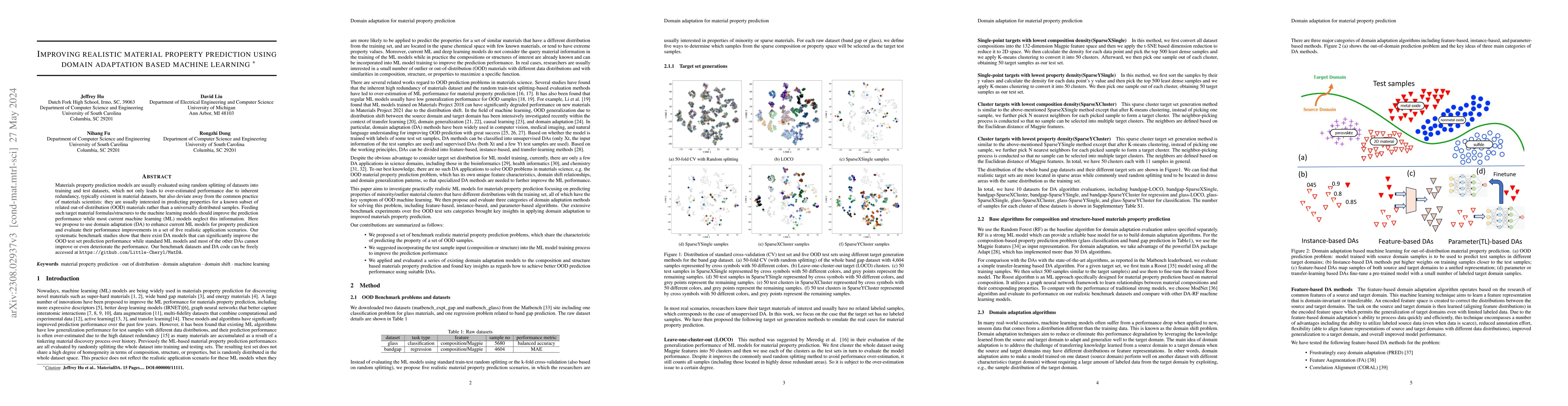Thumbnail for Improving realistic material property prediction using domain adaptation
  based machine learning