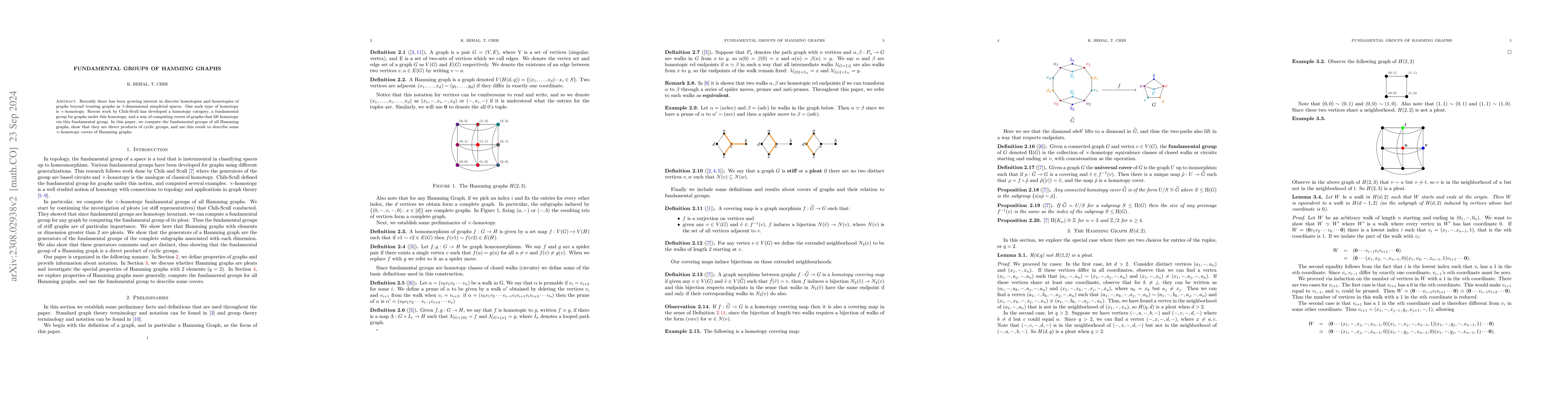 Thumbnail for Fundamental Groups of Hamming Graphs