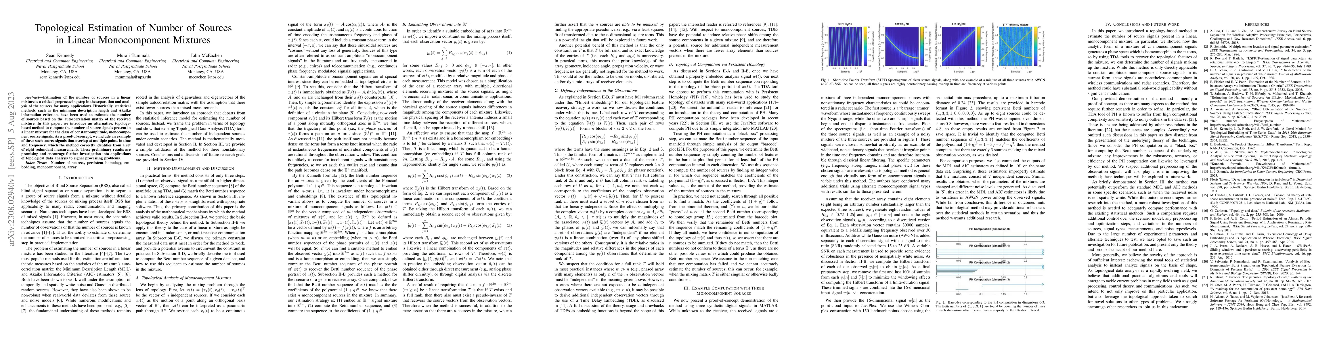 Thumbnail for Topological Estimation of Number of Sources in Linear Monocomponent
  Mixtures