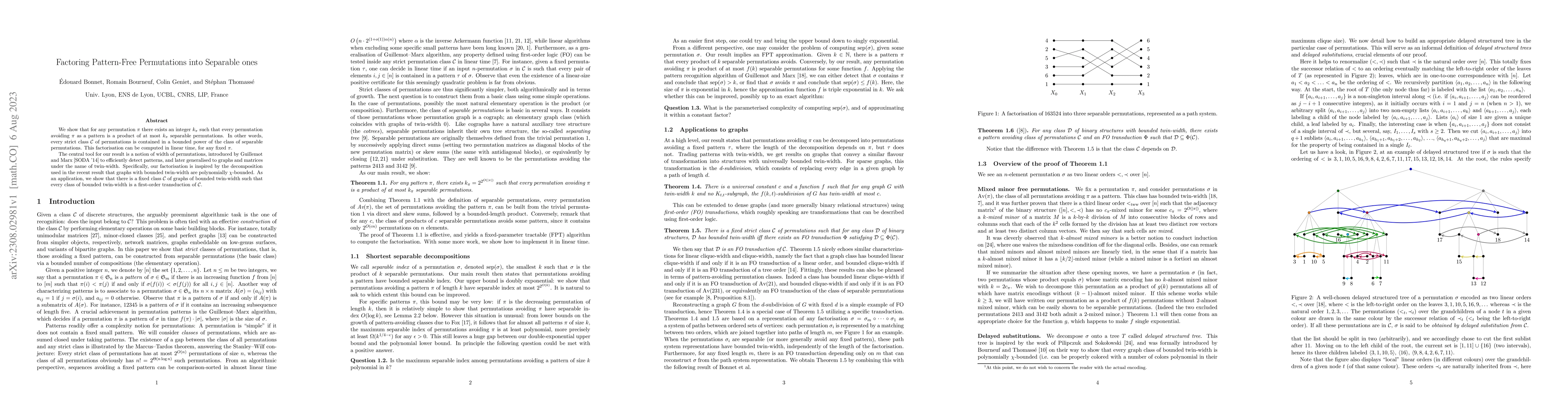 Thumbnail for Factoring Pattern-Free Permutations into Separable ones