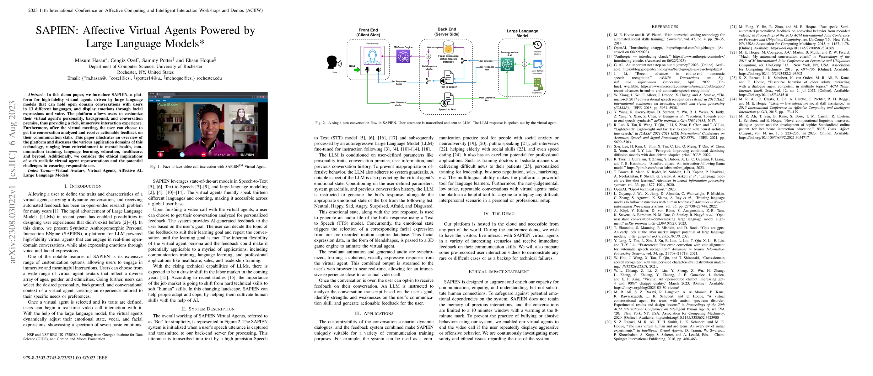 Thumbnail for SAPIEN: Affective Virtual Agents Powered by Large Language Models