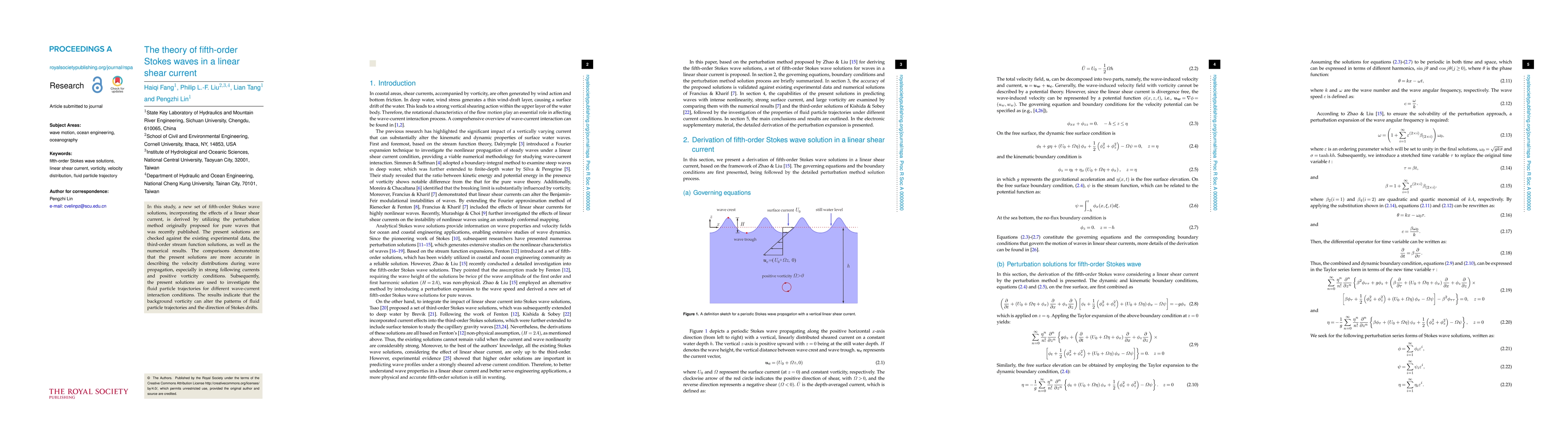 Thumbnail for The theory of fifth-order Stokes waves in a linear shear current