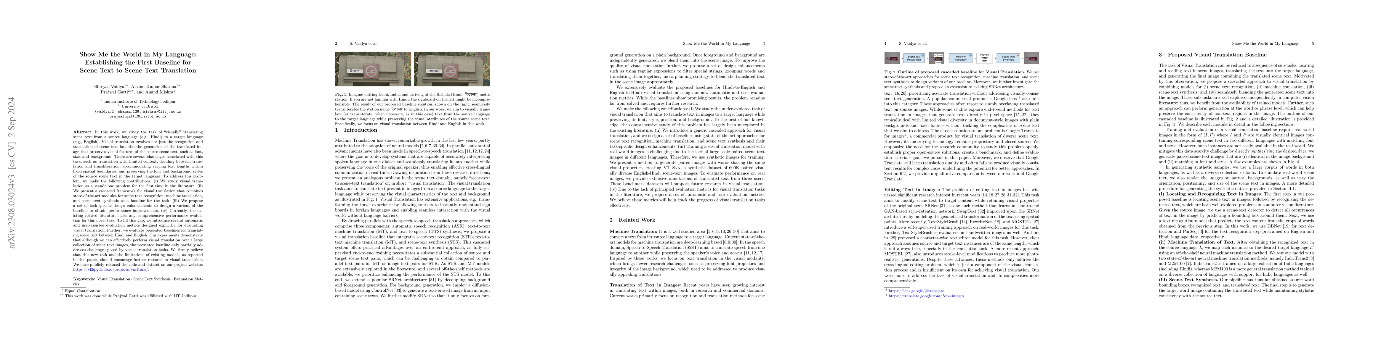 Thumbnail for Show Me the World in My Language: Establishing the First Baseline for
  Scene-Text to Scene-Text Translation
