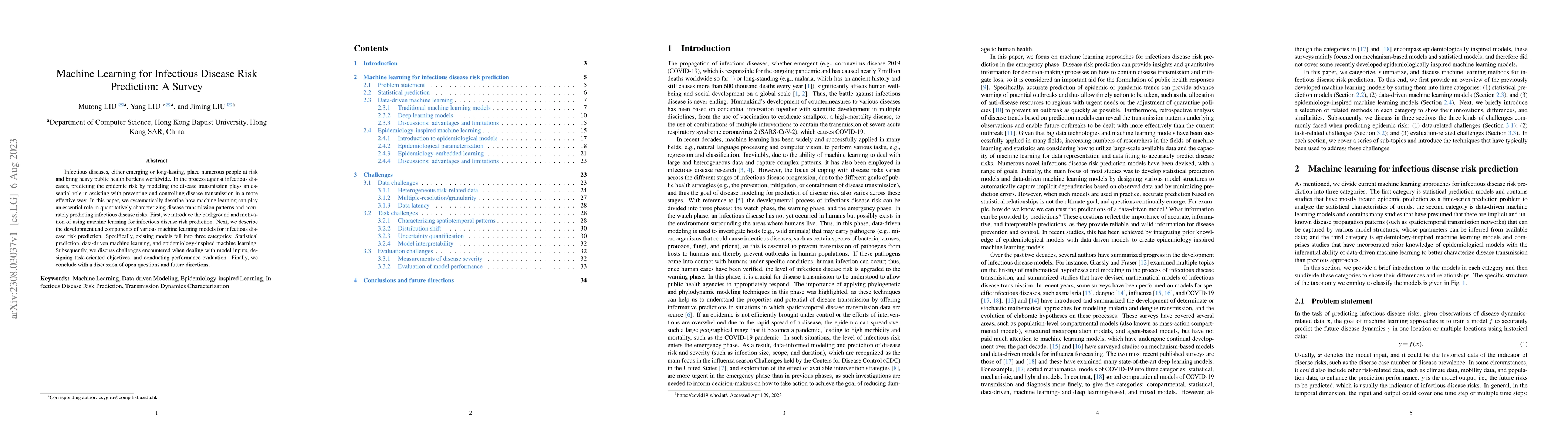 Thumbnail for Machine Learning for Infectious Disease Risk Prediction: A Survey