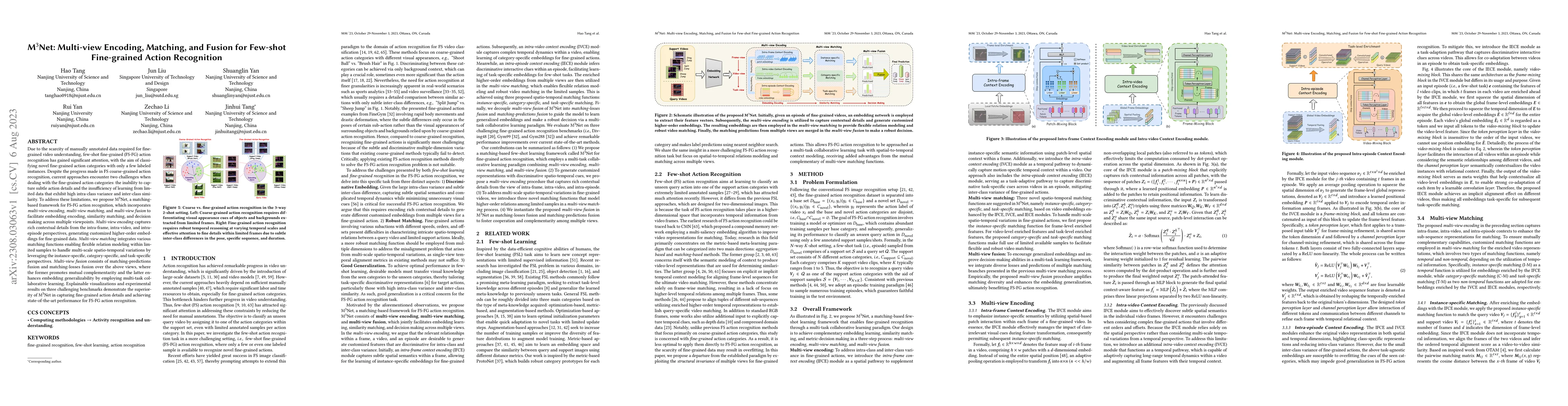 Thumbnail for M$^3$Net: Multi-view Encoding, Matching, and Fusion for Few-shot
  Fine-grained Action Recognition