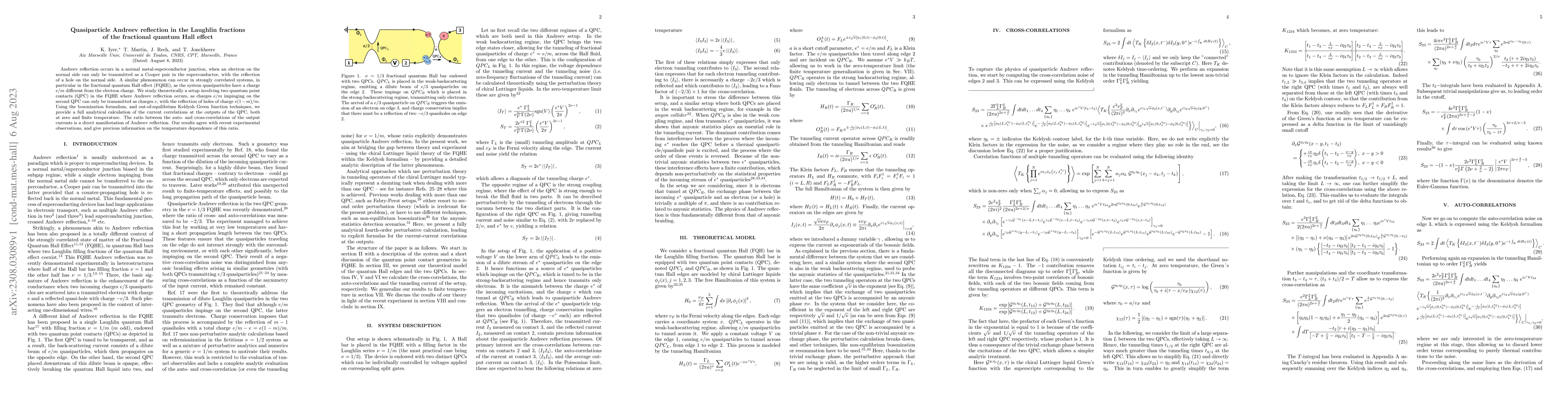 Thumbnail for Quasiparticle Andreev reflection in the Laughlin fractions of the
  fractional quantum Hall effect