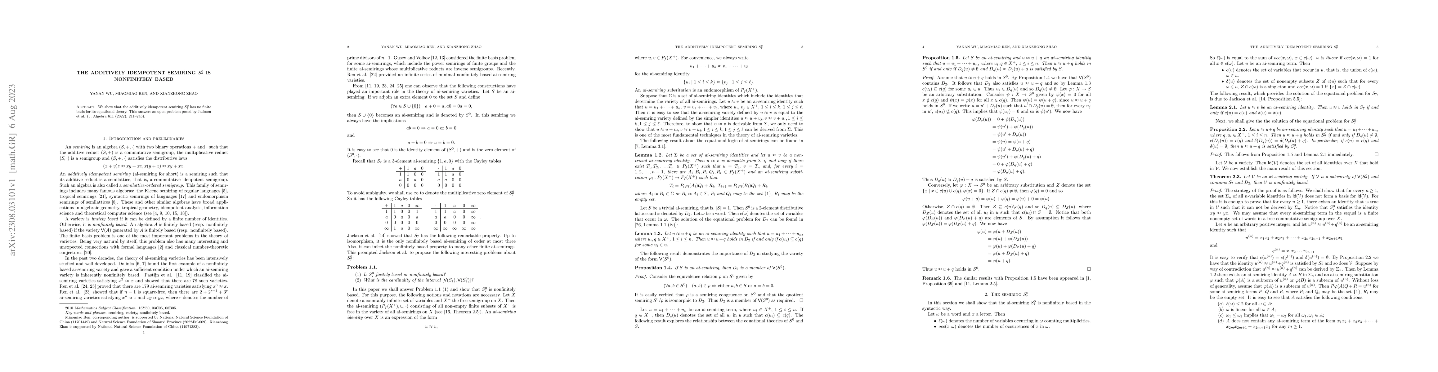 Thumbnail for The additively idempotent semiring $S_7^0$ is nonfinitely based