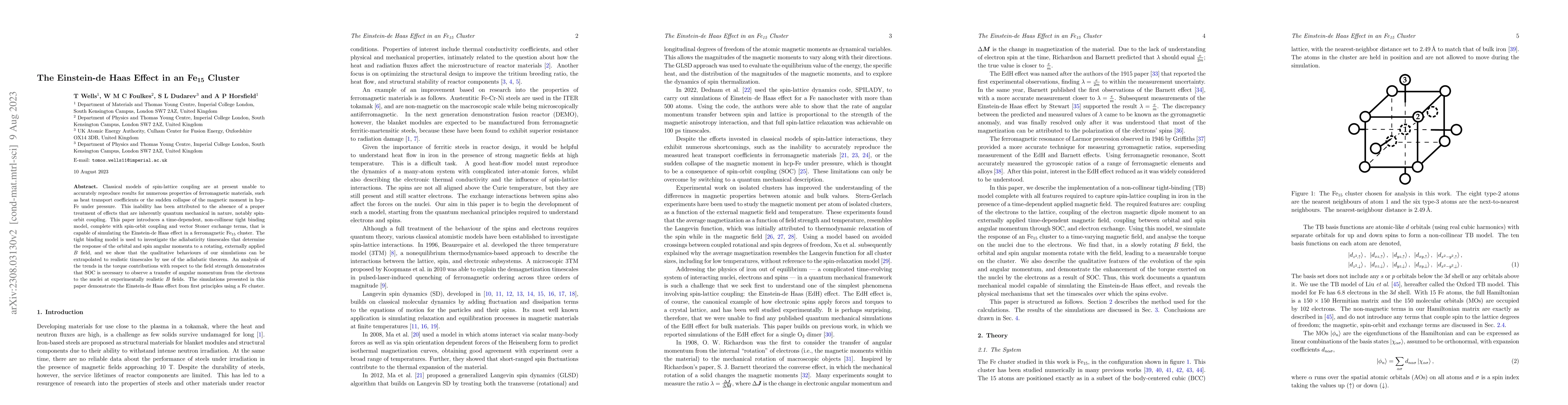Thumbnail for The Einstein-de Haas Effect in an $\textrm{Fe}_{15}$ Cluster