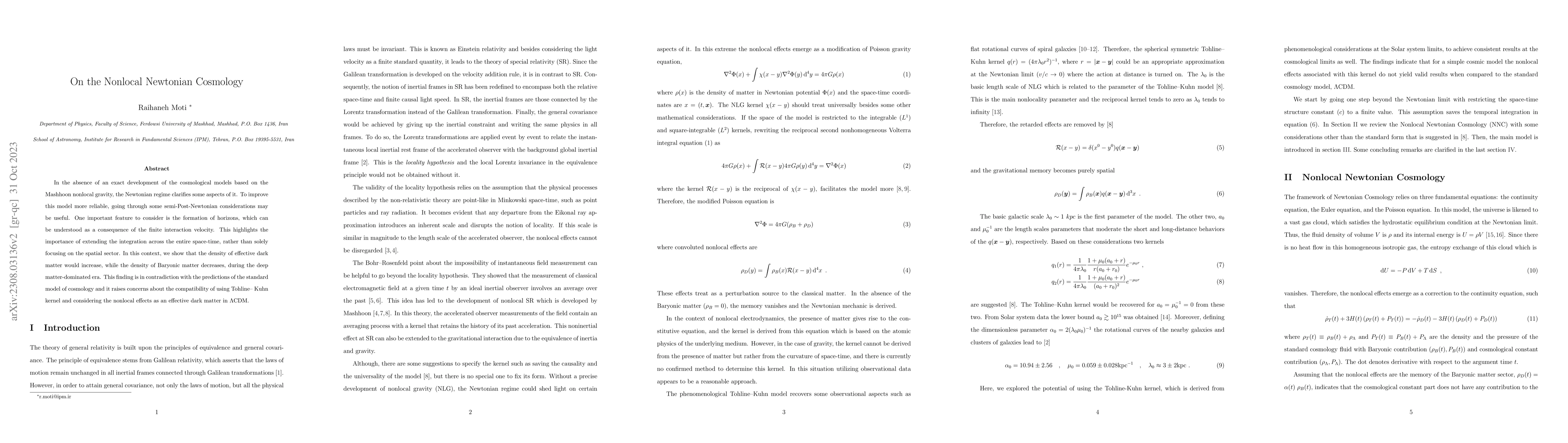 Thumbnail for On the Nonlocal Newtonian Cosmology