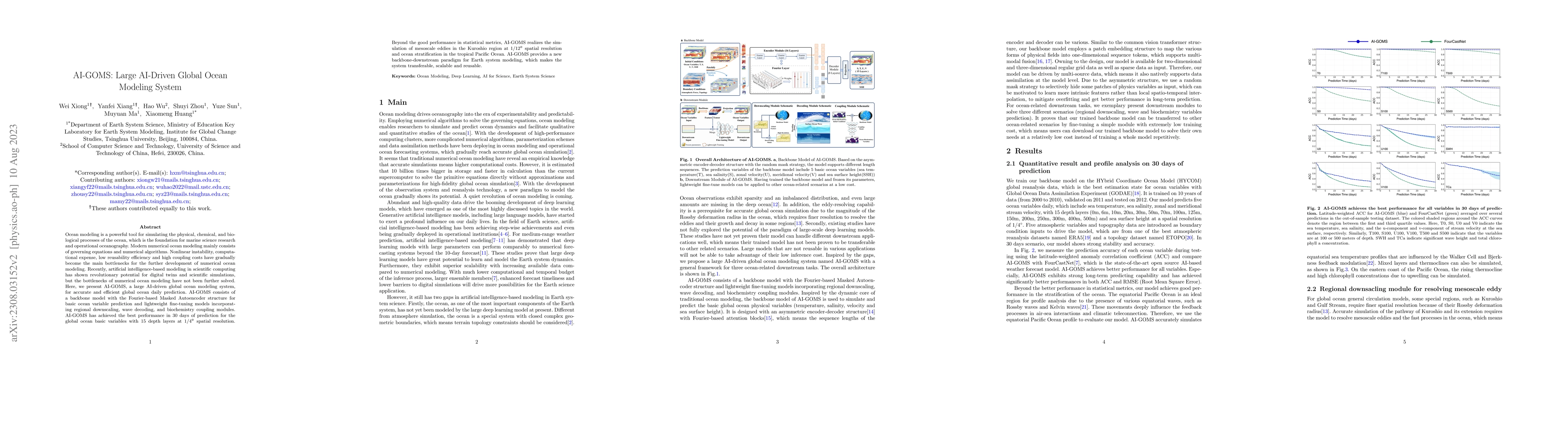 Thumbnail for AI-GOMS: Large AI-Driven Global Ocean Modeling System