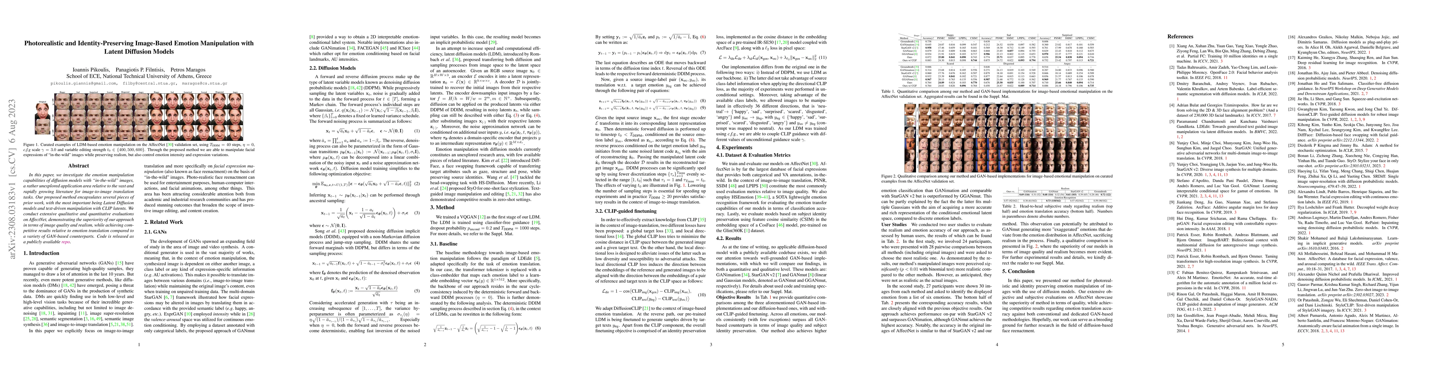 Thumbnail for Photorealistic and Identity-Preserving Image-Based Emotion Manipulation
  with Latent Diffusion Models