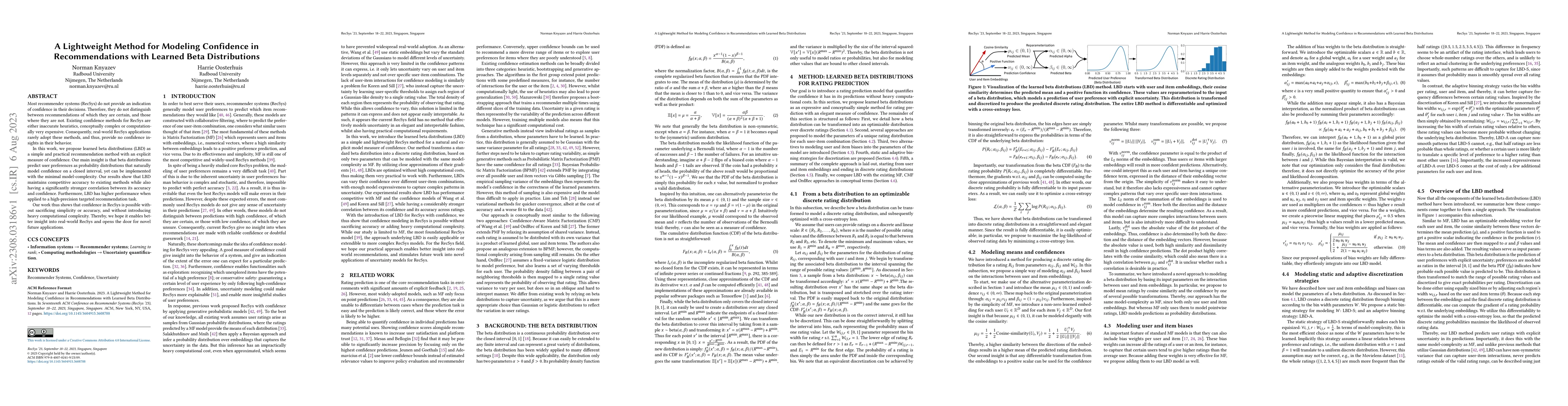 Thumbnail for A Lightweight Method for Modeling Confidence in Recommendations with
  Learned Beta Distributions