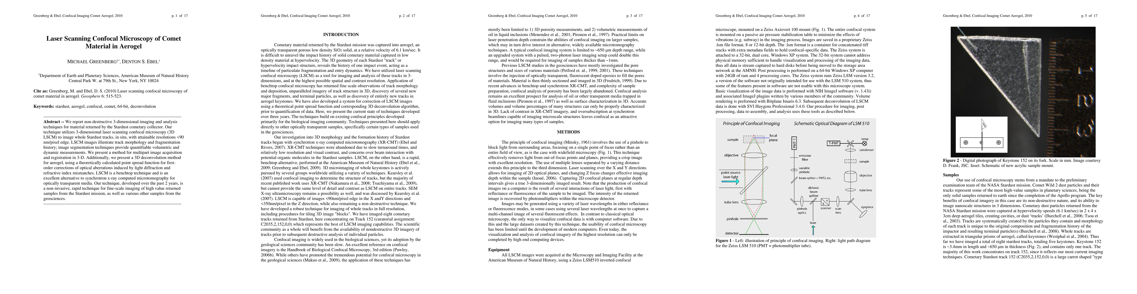 Thumbnail for Laser Scanning Confocal Microscopy of Comet Material in Aerogel