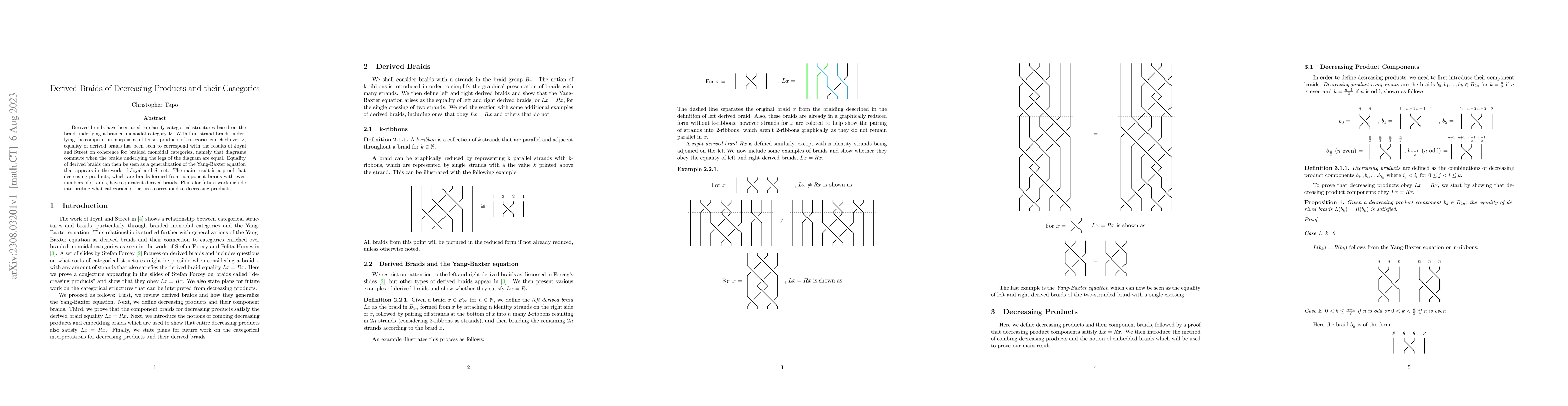 Thumbnail for Derived Braids of Decreasing Products and their Categories