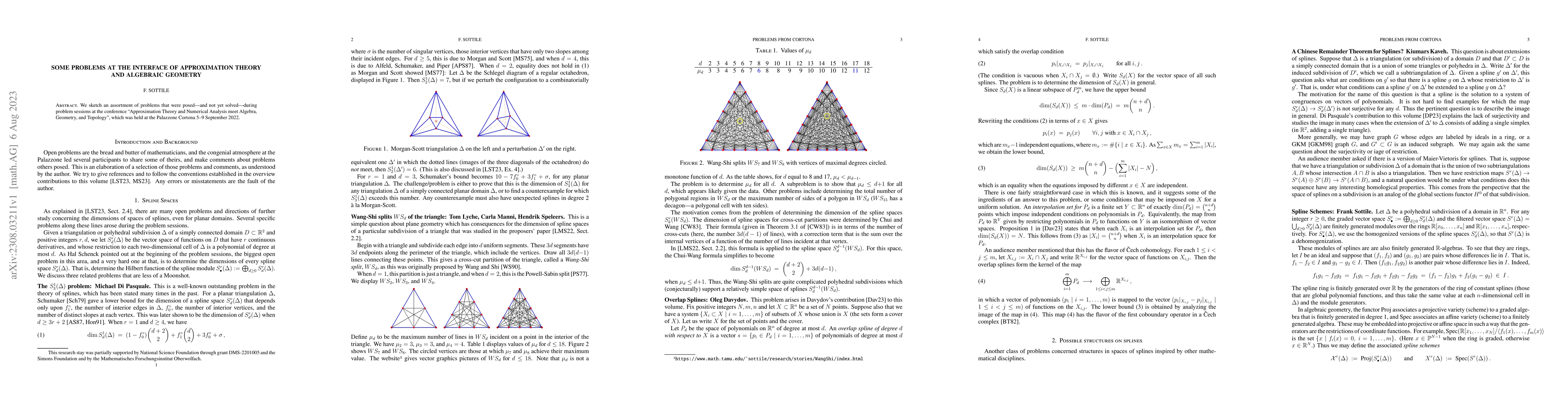 Thumbnail for Some problems at the interface of approximation theory and algebraic
  geometry