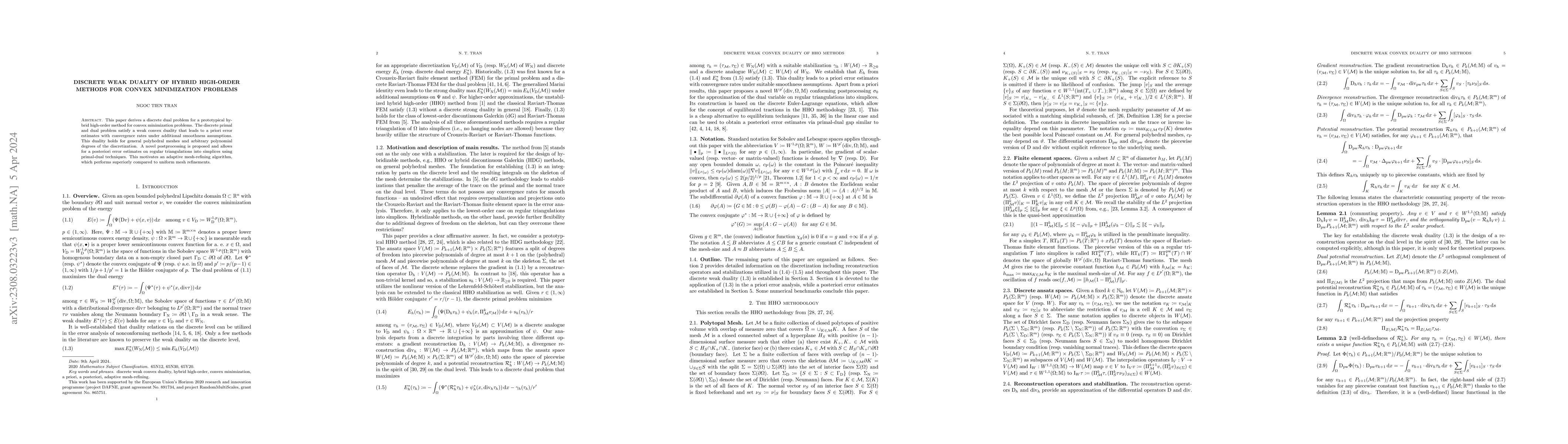 Thumbnail for Discrete weak duality of hybrid high-order methods for convex
  minimization problems