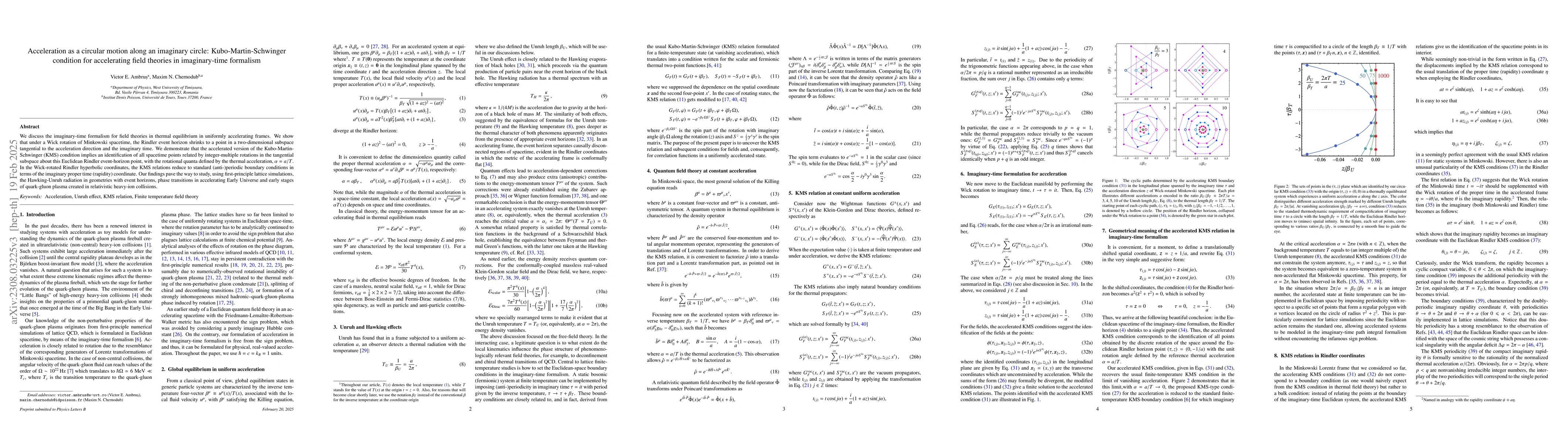 Thumbnail for Acceleration as a circular motion along an imaginary circle:
  Kubo-Martin-Schwinger condition for accelerating field theories in
  imaginary-time formalism